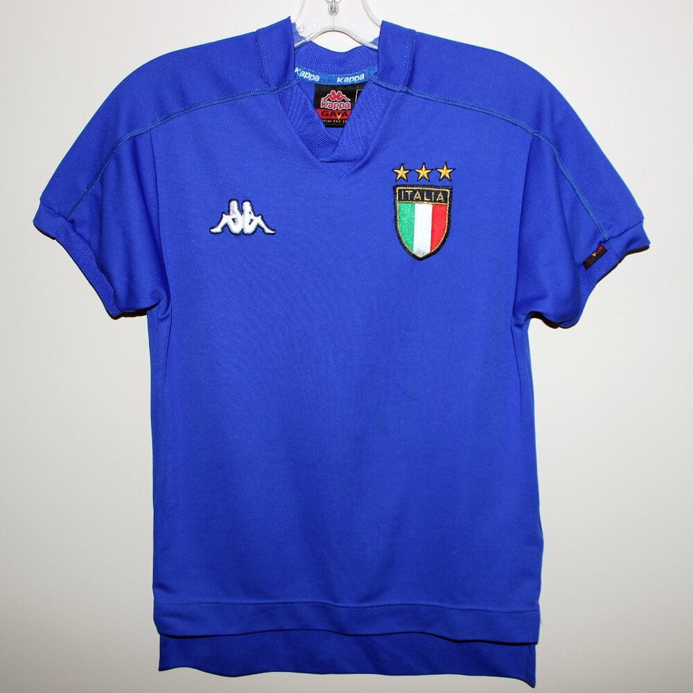 3/$88❤️vintage Kappa ITALY ITALIA 2000-02 home shirt kids Youth Large YL soccer